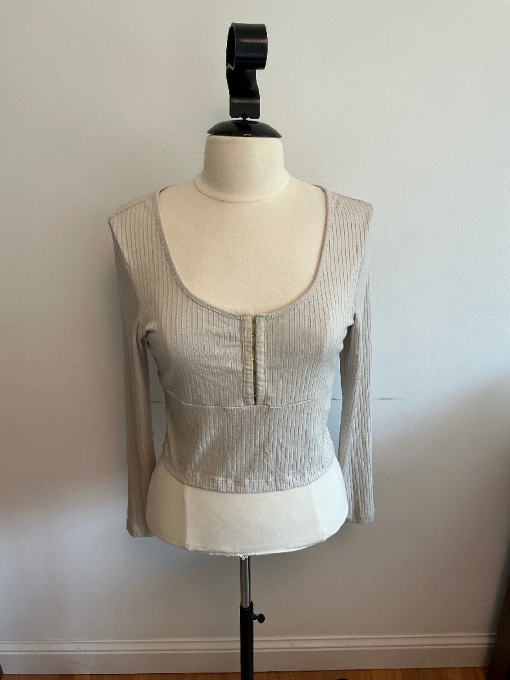 ONLY Cropped Long-Sleeve Top Antique White/Beige Size XL